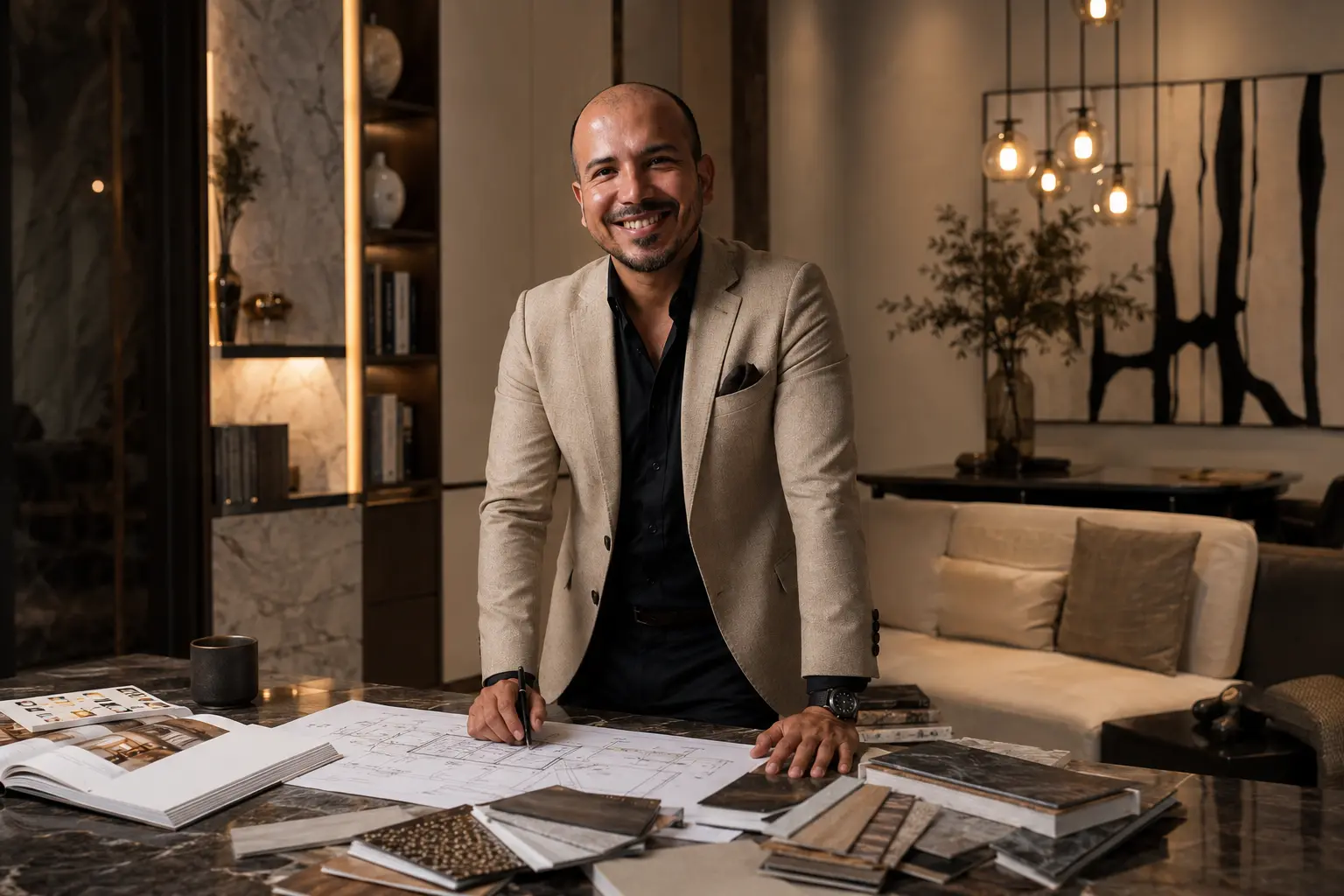 Prasenjit Ghosh, Founder of Royal Castle Interio, speaking with a client